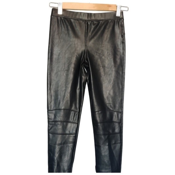 David Lerner Black Ankle Zip Vegan Leather Leggings size XS - Picture 8 of 15